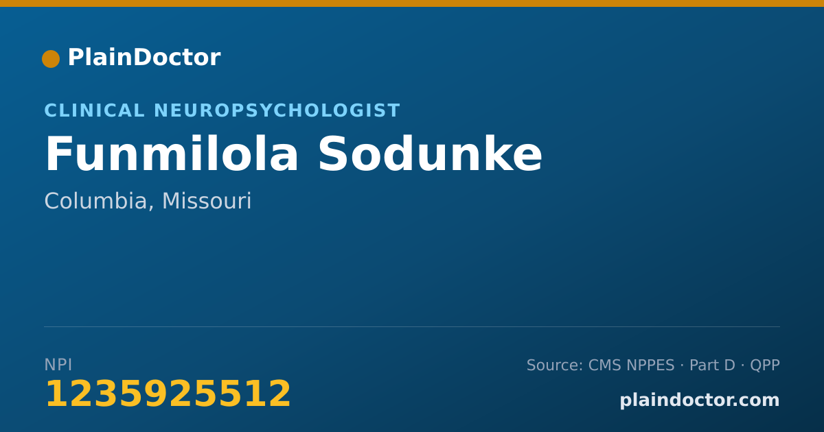 Shareable card for Funmilola Sodunke - Clinical Neuropsychologist, Columbia, MO
