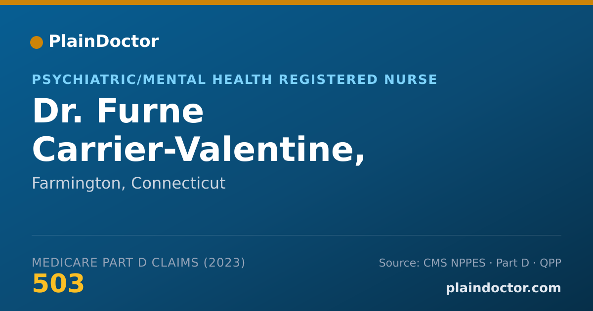 Shareable card for Furne Carrier-Valentine, APRN, PMHNP-BC - Psychiatric/Mental Health Registered Nurse, Farmington, CT