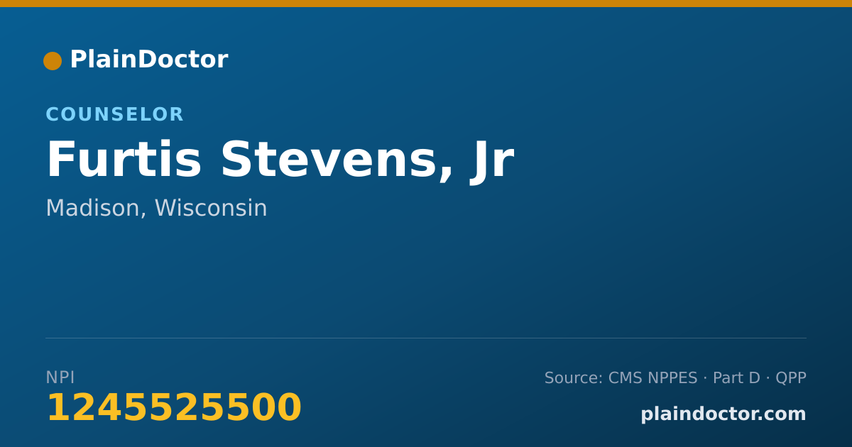 Shareable card for Furtis Stevens, Jr - Counselor, Madison, WI