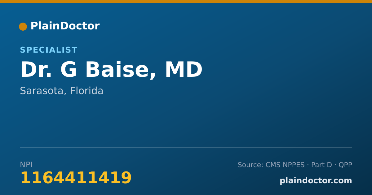 Shareable card for G Baise, MD - Specialist, Sarasota, FL