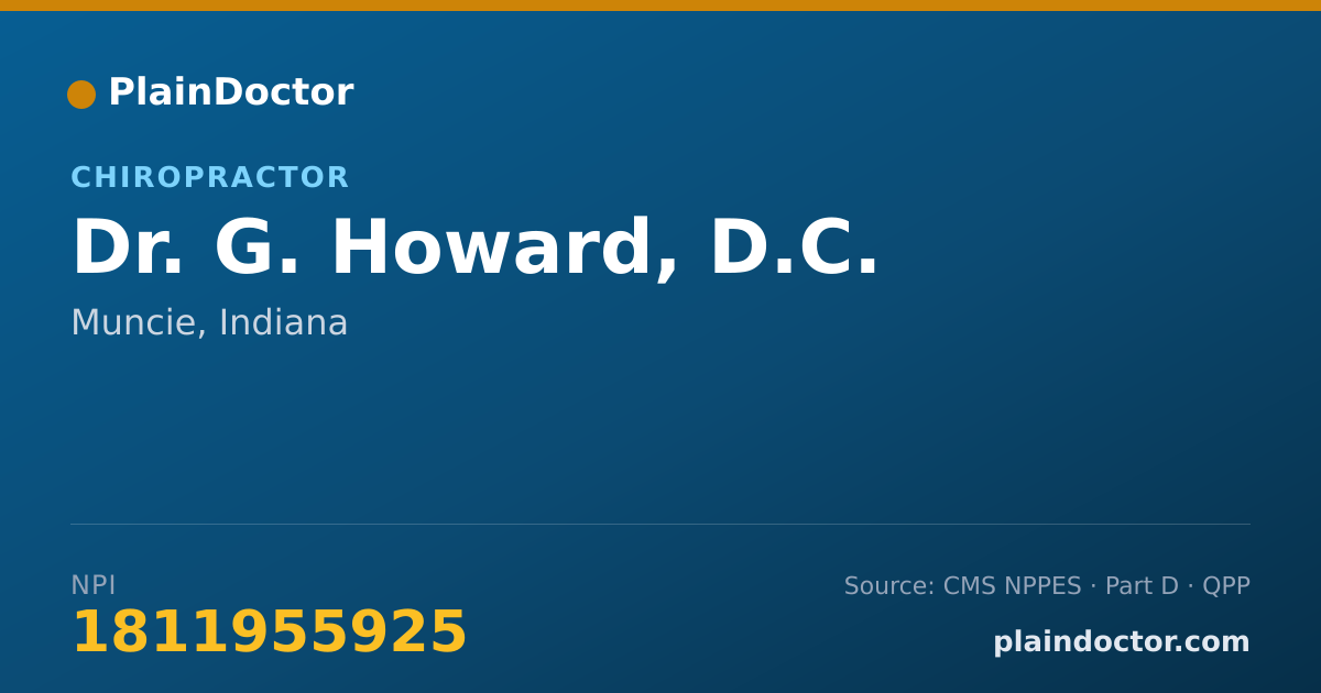 Shareable card for G. Howard, D.C. - Chiropractor, Muncie, IN