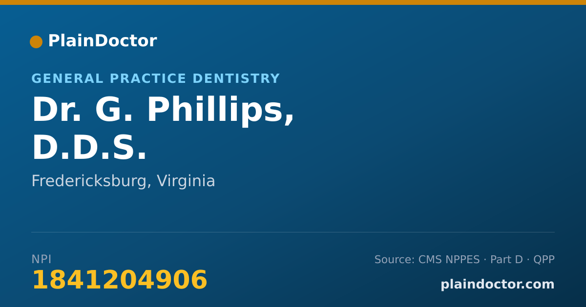 Shareable card for G. Phillips, D.D.S. - General Practice Dentistry, Fredericksburg, VA