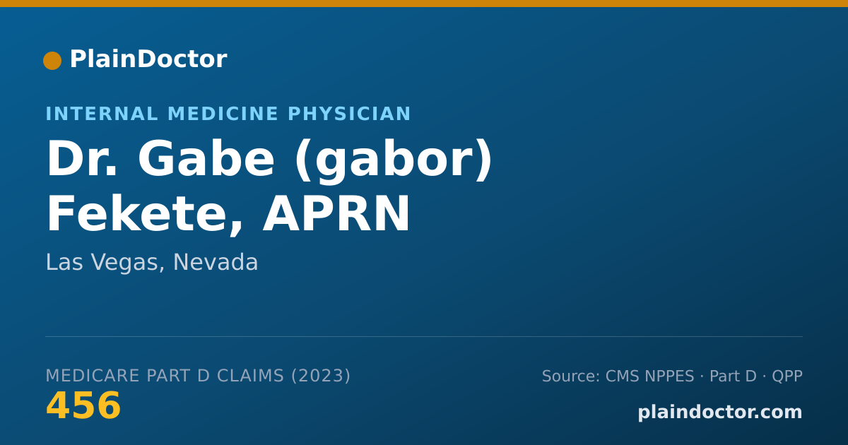 Shareable card for Gabe (gabor) Fekete, APRN - Internal Medicine Physician, Las Vegas, NV