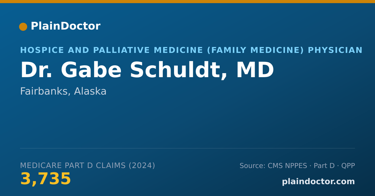 Shareable card for Gabe Schuldt, MD - Hospice and Palliative Medicine (Family Medicine) Physician, Fairbanks, AK