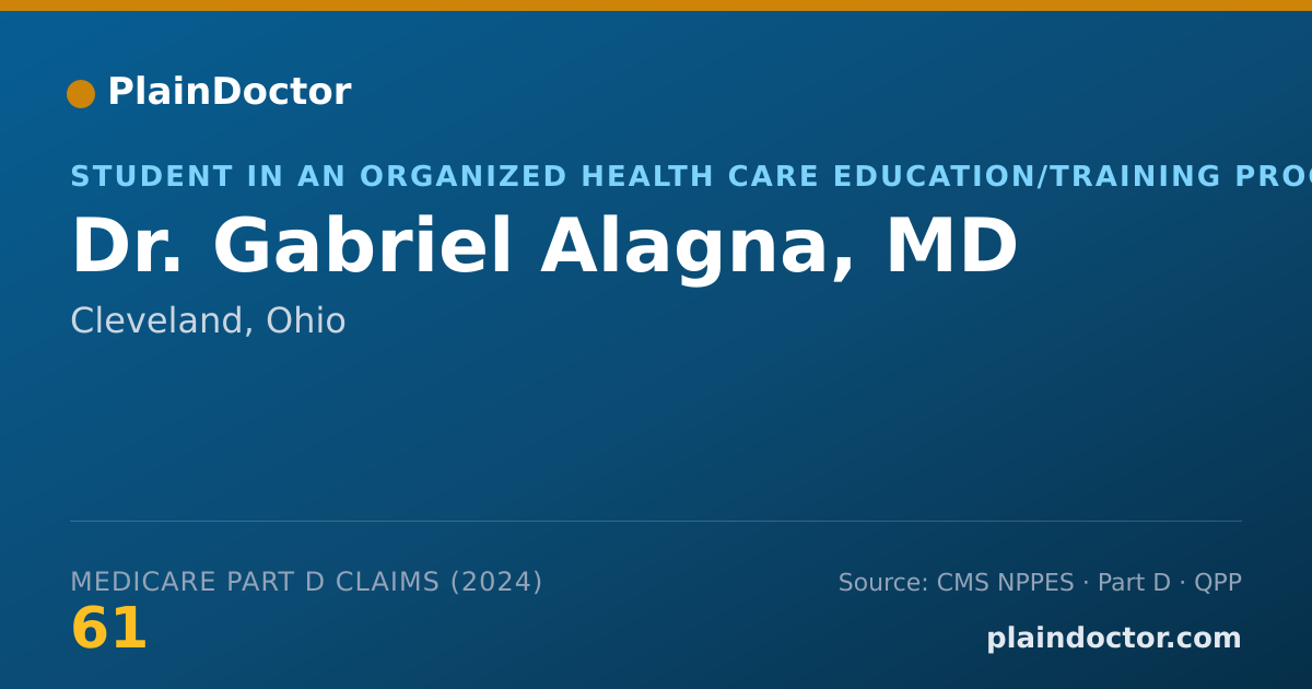 Shareable card for Gabriel Alagna, MD - Student in an Organized Health Care Education/Training Program, Cleveland, OH