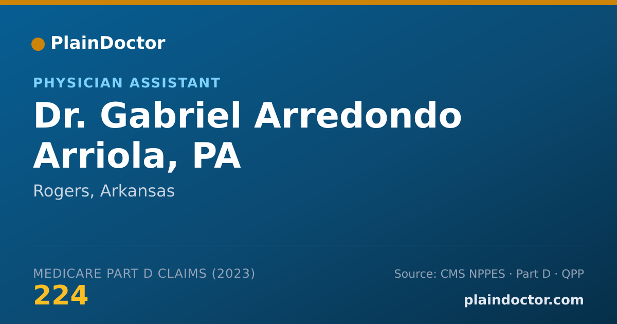 Shareable card for Gabriel Arredondo Arriola, PA - Physician Assistant, Rogers, AR