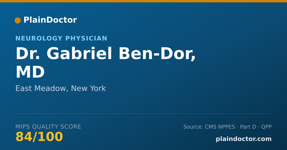 Shareable card for Gabriel Ben-Dor, MD - Neurology Physician, East Meadow, NY
