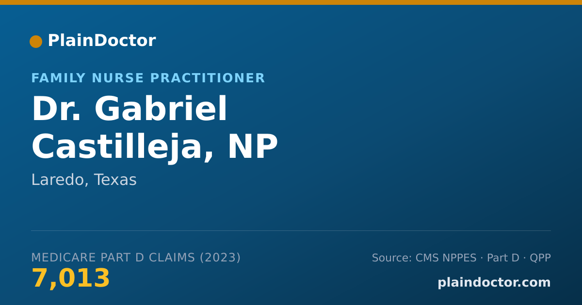Shareable card for Gabriel Castilleja, NP - Family Nurse Practitioner, Laredo, TX