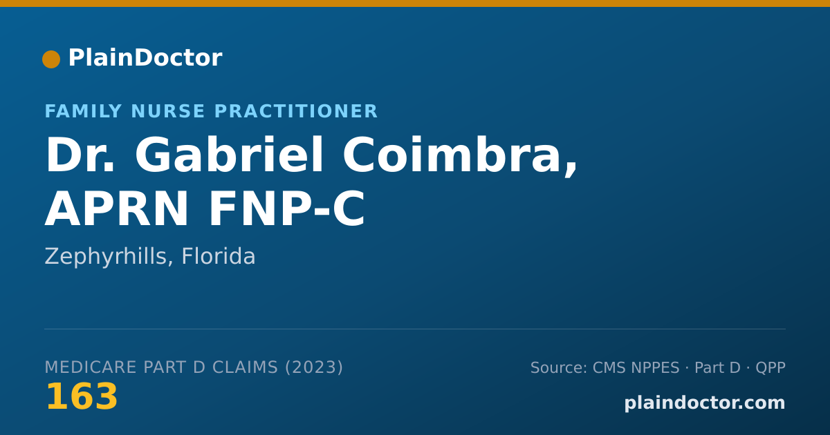 Shareable card for Gabriel Coimbra, APRN FNP-C - Family Nurse Practitioner, Zephyrhills, FL