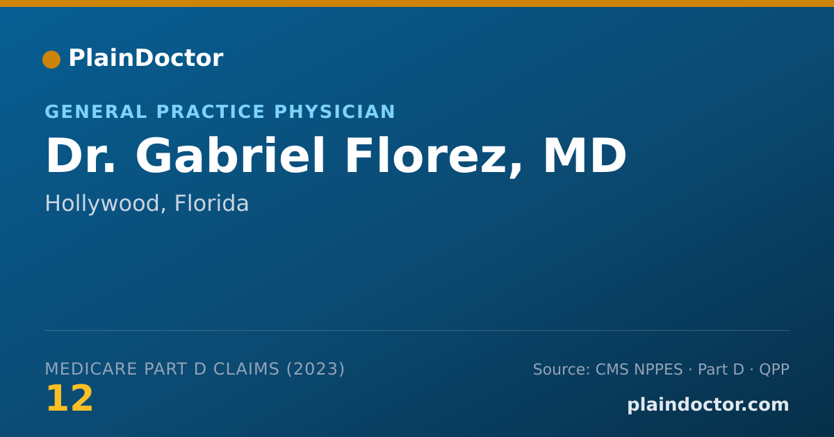 Shareable card for Gabriel Florez, MD - General Practice Physician, Hollywood, FL