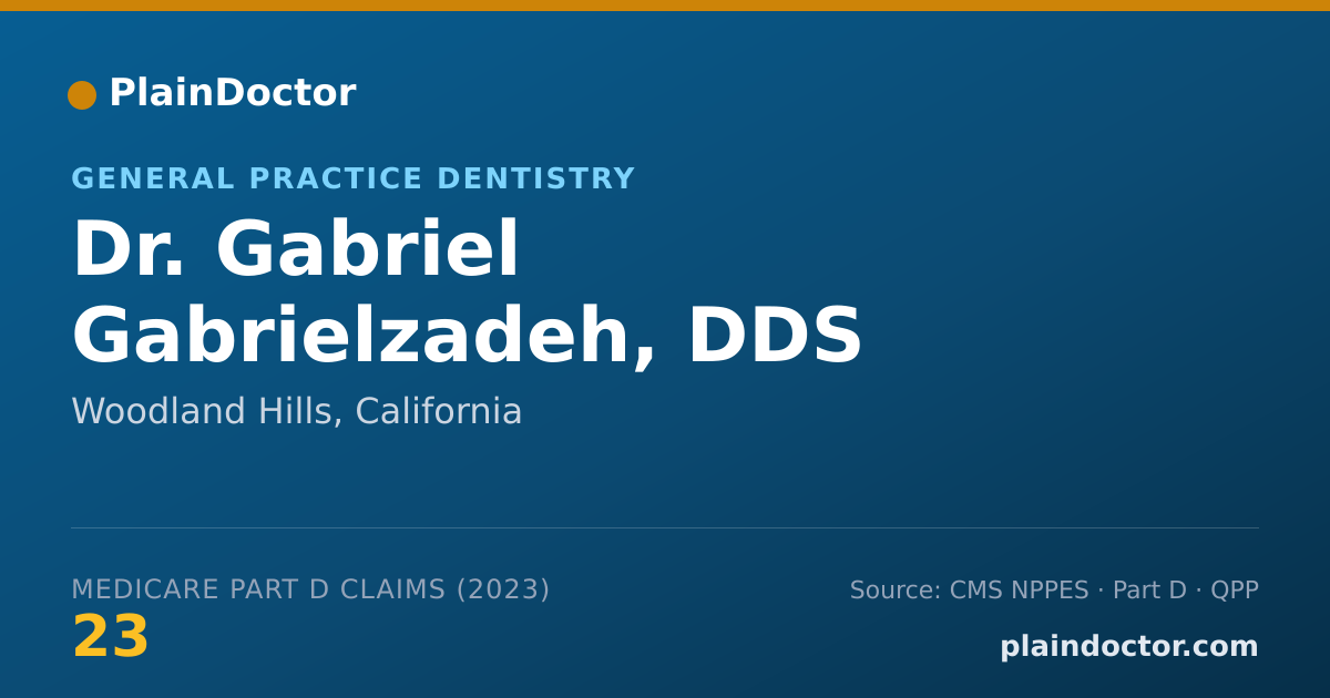 Shareable card for Gabriel Gabrielzadeh, DDS - General Practice Dentistry, Woodland Hills, CA