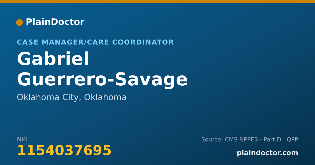 Shareable card for Gabriel Guerrero-Savage - Case Manager/Care Coordinator, Oklahoma City, OK