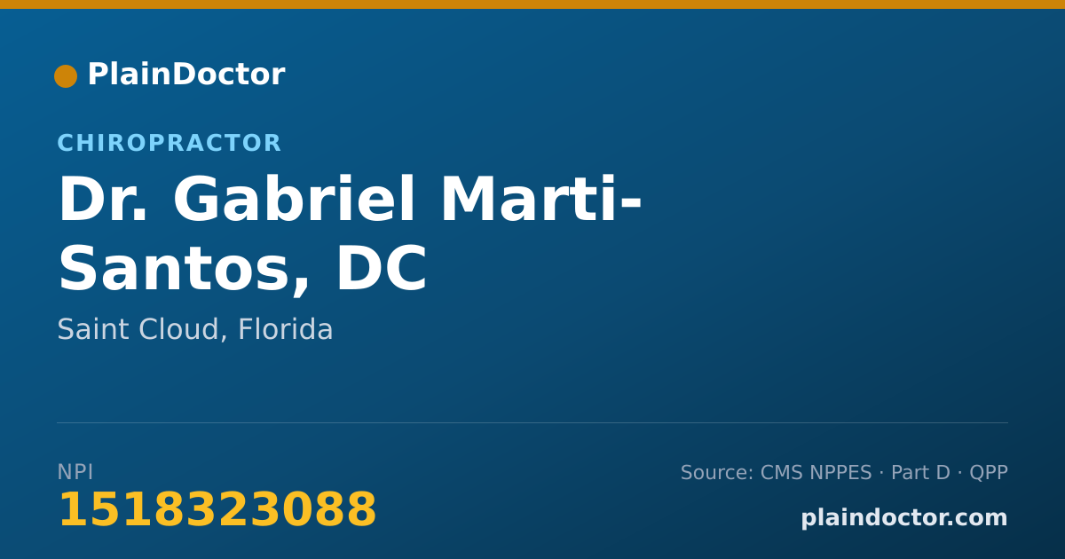 Shareable card for Gabriel Marti- Santos, DC - Chiropractor, Saint Cloud, FL