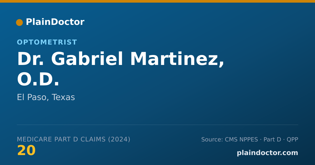 Shareable card for Gabriel Martinez, O.D. - Optometrist, El Paso, TX