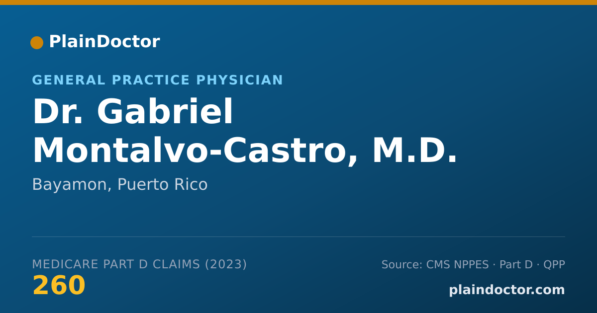 Shareable card for Gabriel Montalvo-Castro, M.D. - General Practice Physician, Bayamon, PR