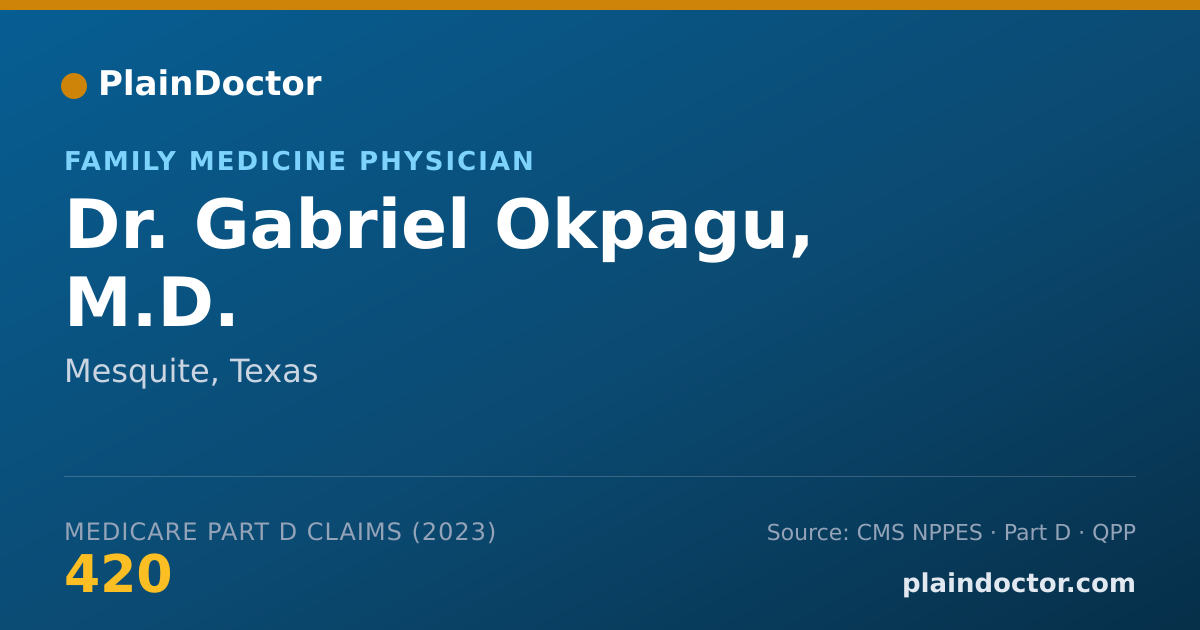Shareable card for Gabriel Okpagu, M.D. - Family Medicine Physician, Mesquite, TX