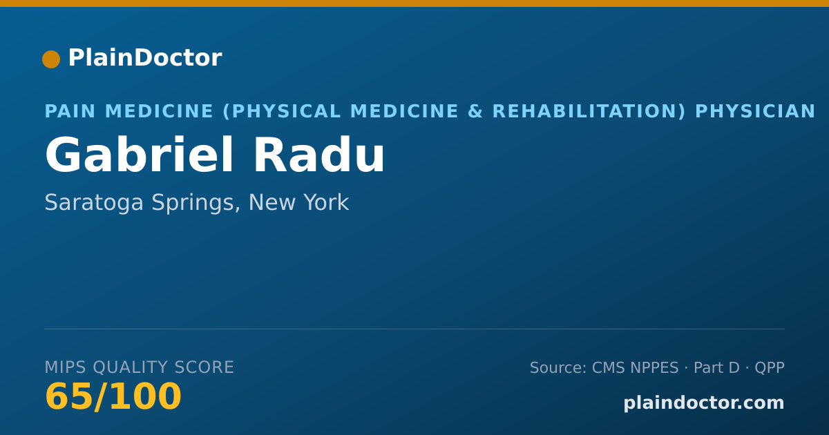 Shareable card for Gabriel Radu - Pain Medicine (Physical Medicine & Rehabilitation) Physician, Saratoga Springs, NY