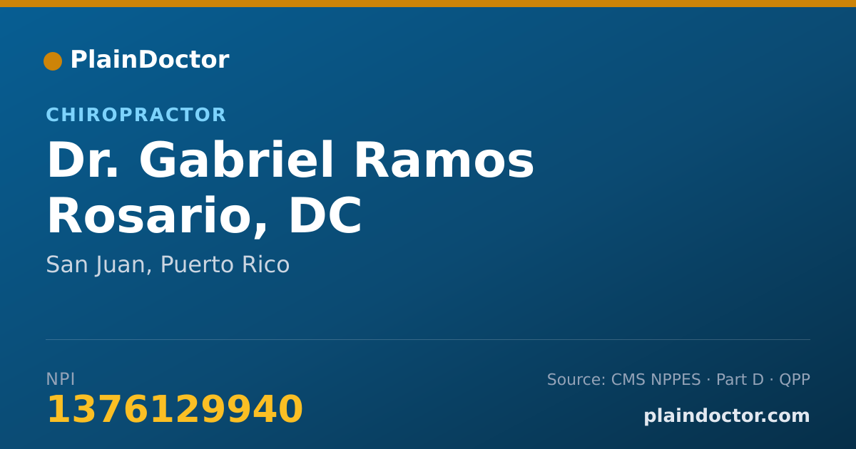 Shareable card for Gabriel Ramos Rosario, DC - Chiropractor, San Juan, PR