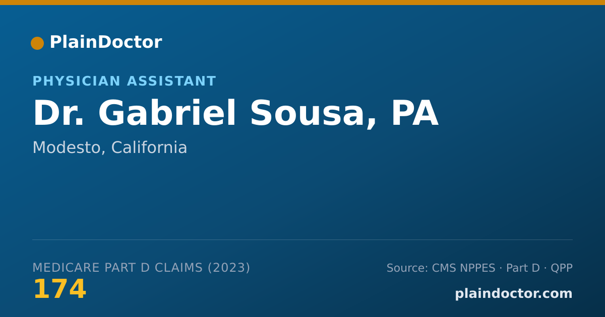 Shareable card for Gabriel Sousa, PA - Physician Assistant, Modesto, CA