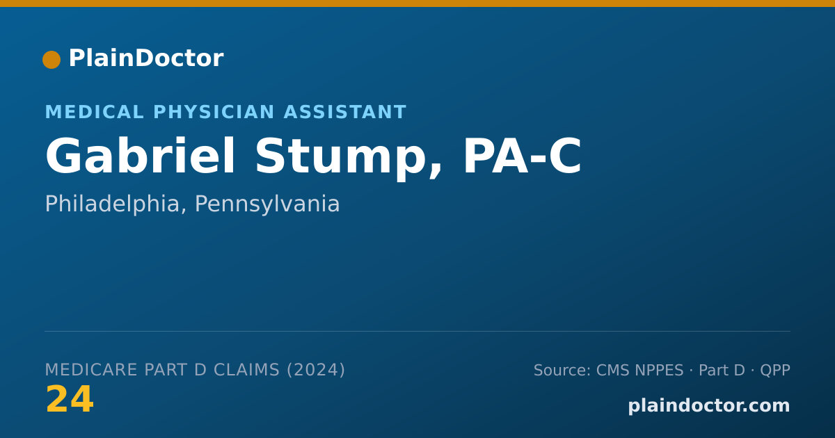 Shareable card for Gabriel Stump, PA-C - Medical Physician Assistant, Philadelphia, PA