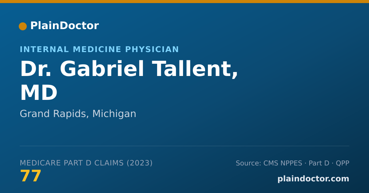 Shareable card for Gabriel Tallent, MD - Internal Medicine Physician, Grand Rapids, MI