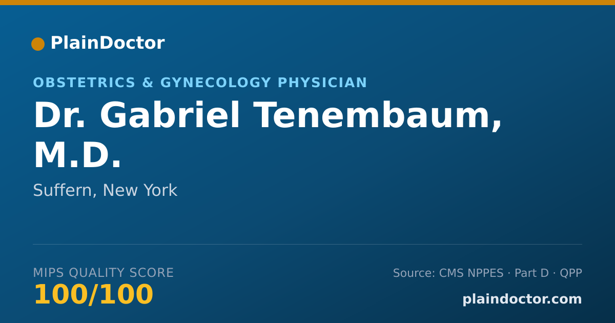 Shareable card for Gabriel Tenembaum, M.D. - Obstetrics & Gynecology Physician, Suffern, NY