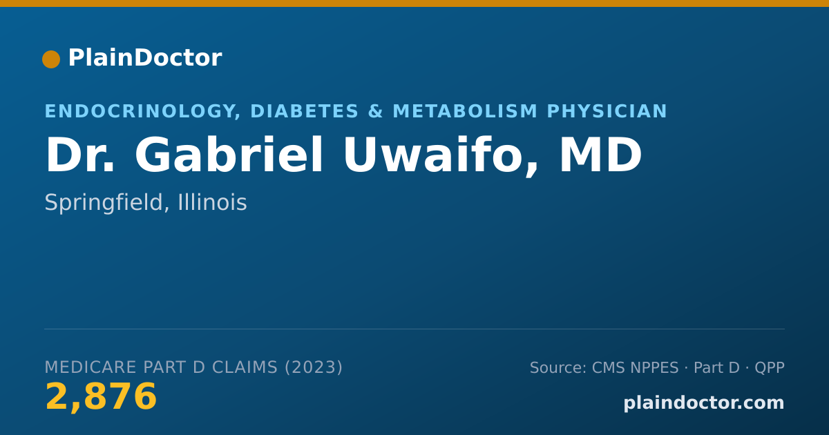 Shareable card for Gabriel Uwaifo, MD - Endocrinology, Diabetes & Metabolism Physician, Springfield, IL