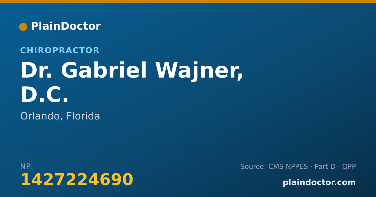 Shareable card for Gabriel Wajner, D.C. - Chiropractor, Orlando, FL