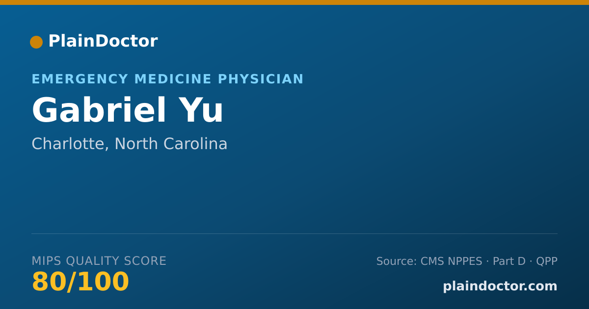 Shareable card for Gabriel Yu - Emergency Medicine Physician, Charlotte, NC