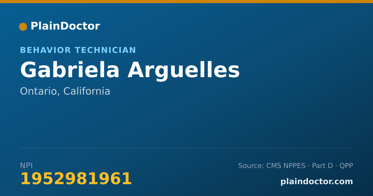 Shareable card for Gabriela Arguelles - Behavior Technician, Ontario, CA