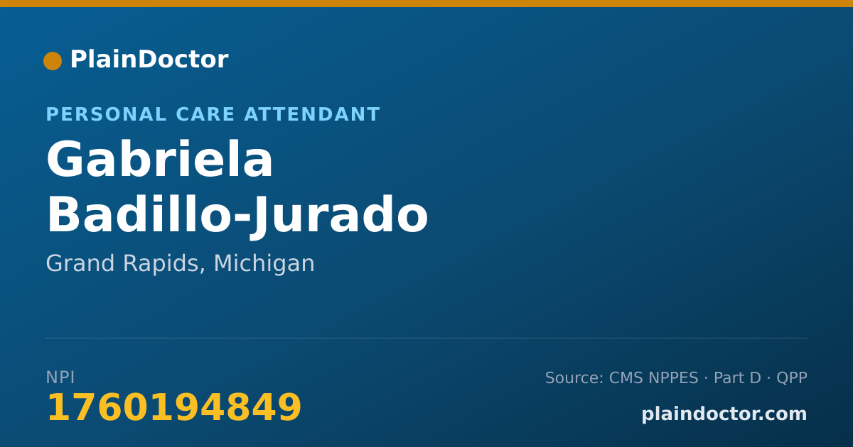 Shareable card for Gabriela Badillo-Jurado - Personal Care Attendant, Grand Rapids, MI