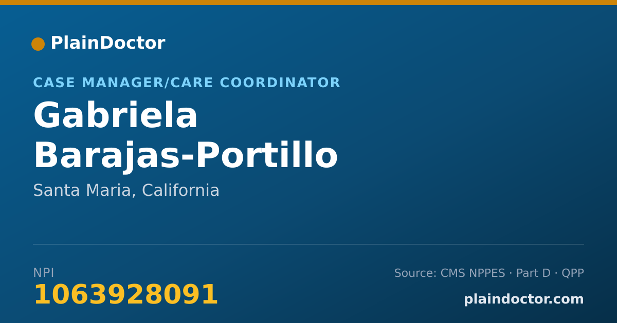 Shareable card for Gabriela Barajas-Portillo - Case Manager/Care Coordinator, Santa Maria, CA