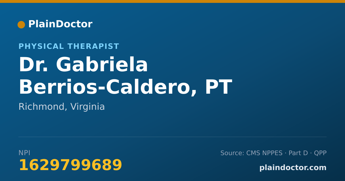Shareable card for Gabriela Berrios-Caldero, PT - Physical Therapist, Richmond, VA