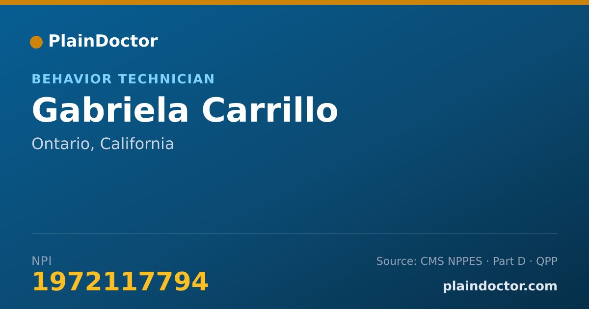 Shareable card for Gabriela Carrillo - Behavior Technician, Ontario, CA