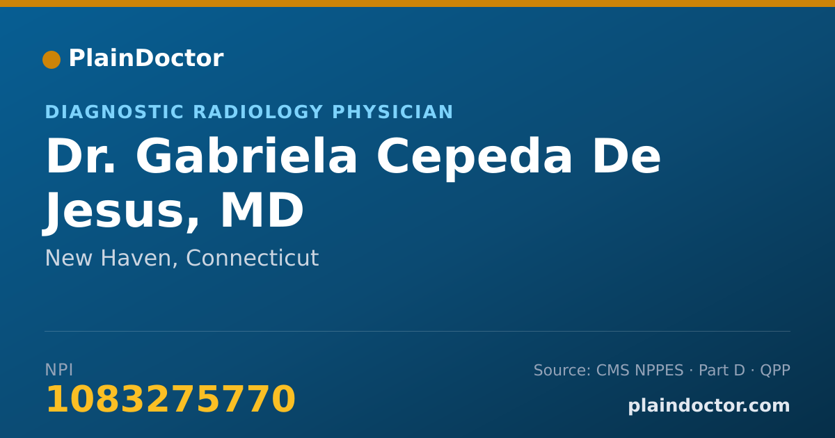 Shareable card for Gabriela Cepeda De Jesus, MD - Diagnostic Radiology Physician, New Haven, CT