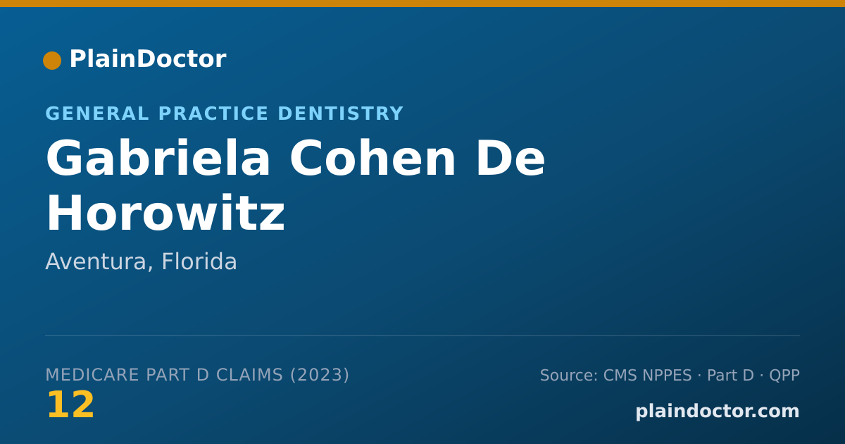 Shareable card for Gabriela Cohen De Horowitz - General Practice Dentistry, Aventura, FL