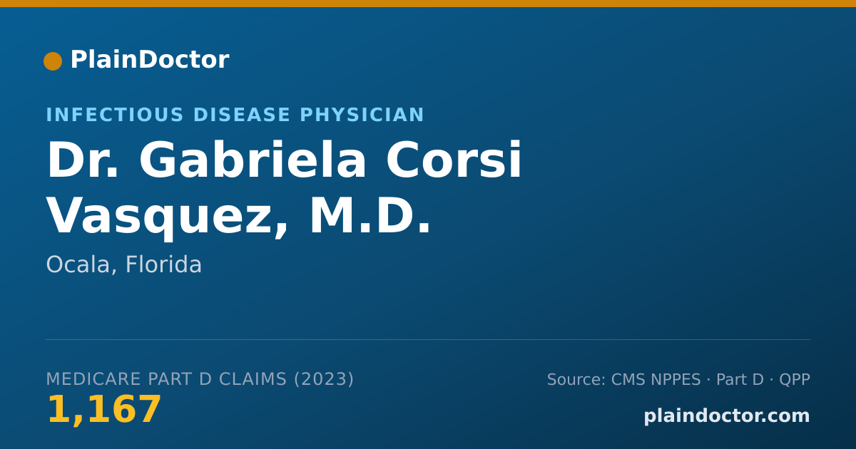 Shareable card for Gabriela Corsi Vasquez, M.D. - Infectious Disease Physician, Ocala, FL