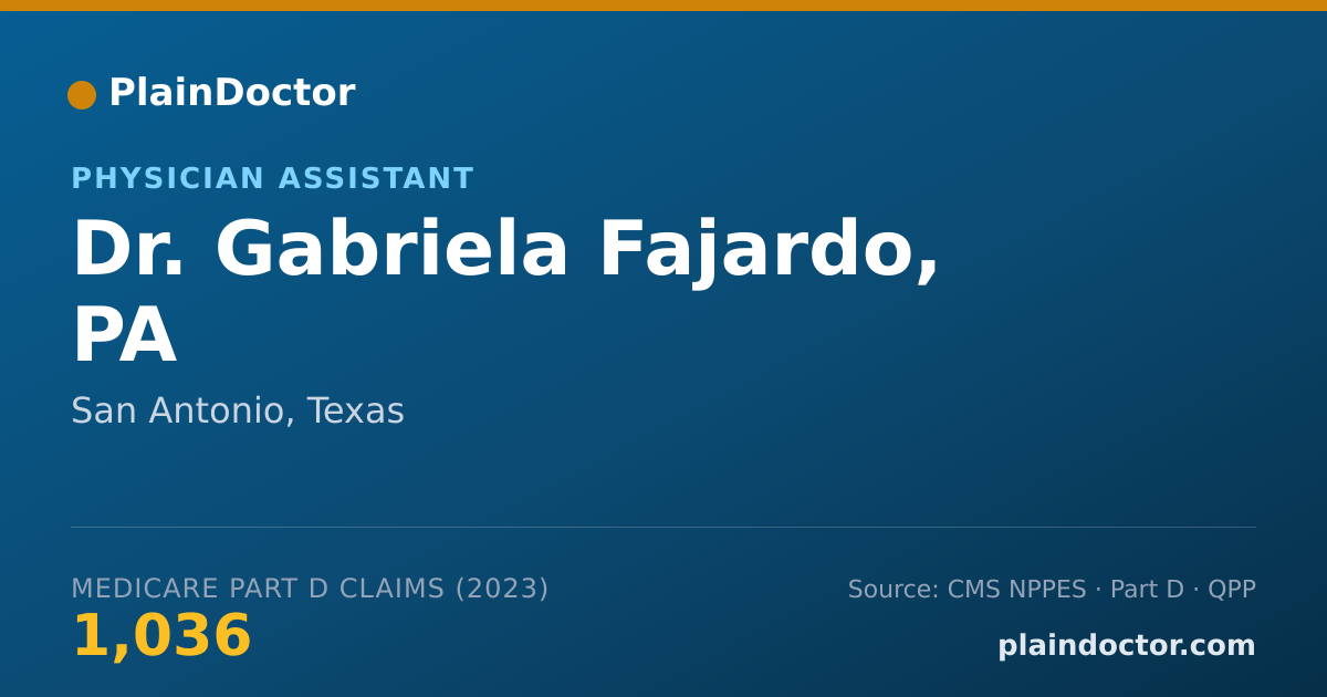 Shareable card for Gabriela Fajardo, PA - Physician Assistant, San Antonio, TX