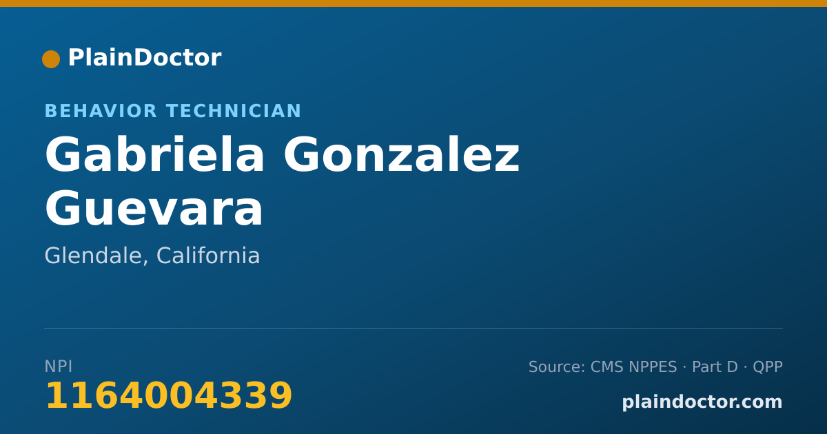 Shareable card for Gabriela Gonzalez Guevara - Behavior Technician, Glendale, CA