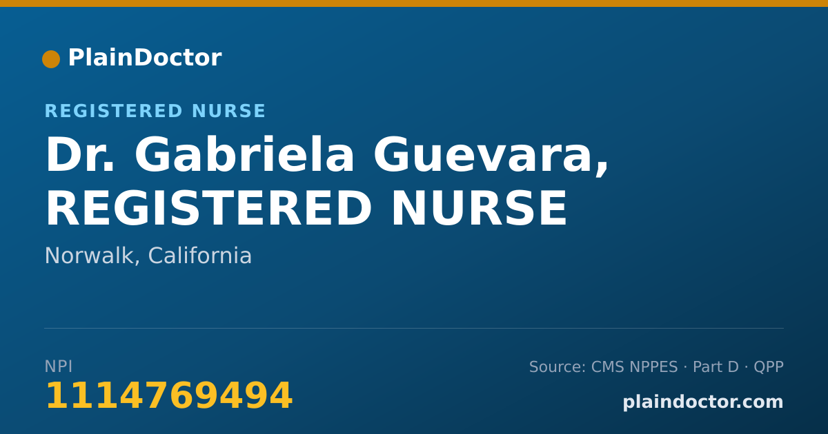 Shareable card for Gabriela Guevara, REGISTERED NURSE - Registered Nurse, Norwalk, CA