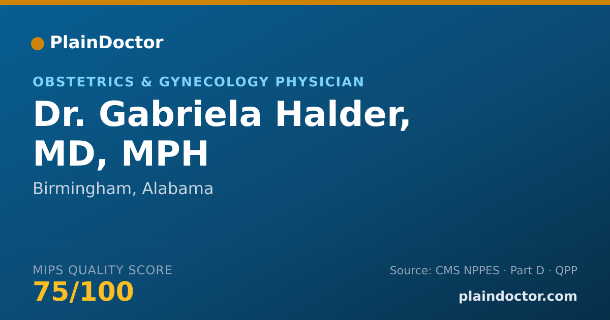 Shareable card for Gabriela Halder, MD, MPH - Obstetrics & Gynecology Physician, Birmingham, AL