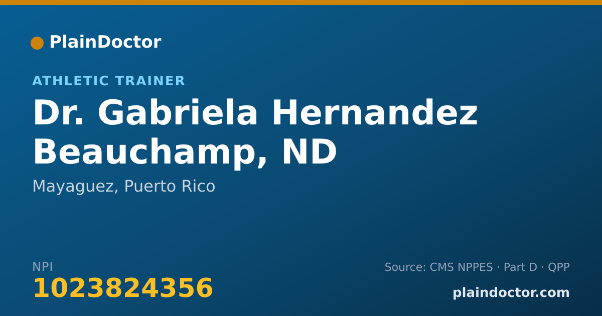 Shareable card for Gabriela Hernandez Beauchamp, ND - Athletic Trainer, Mayaguez, PR