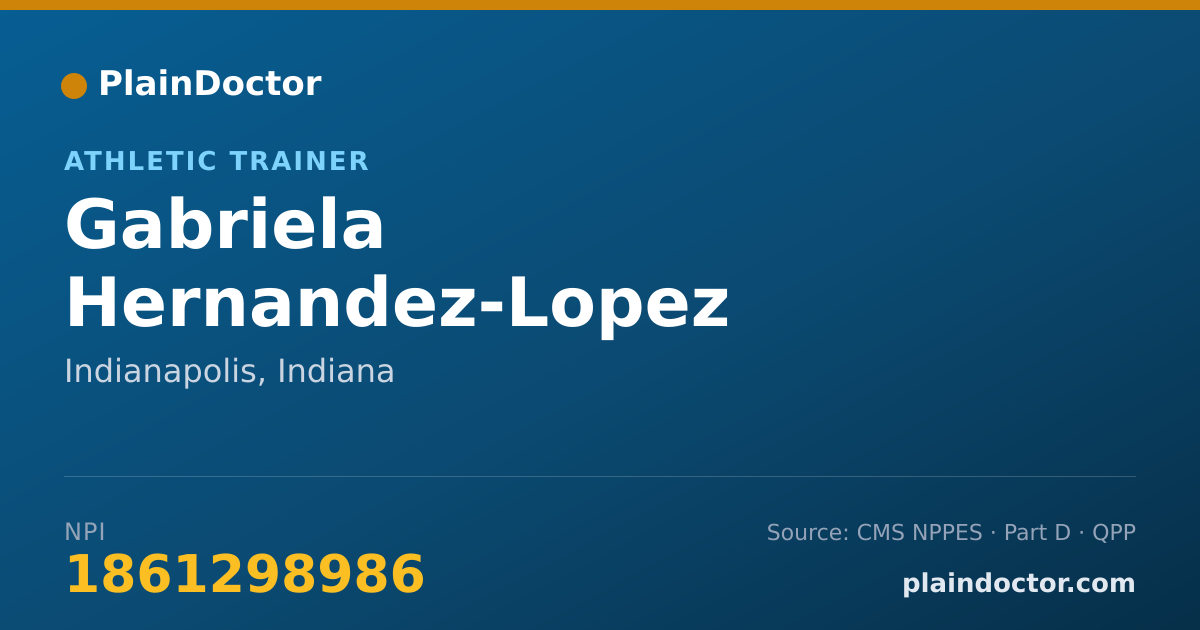 Shareable card for Gabriela Hernandez-Lopez - Athletic Trainer, Indianapolis, IN
