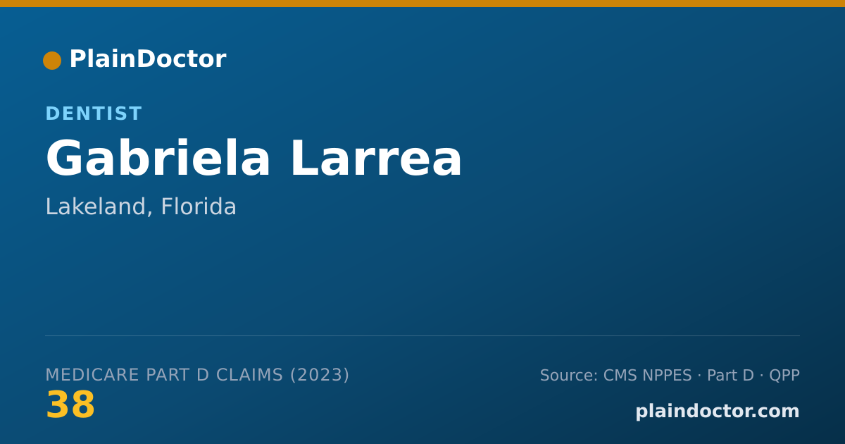 Shareable card for Gabriela Larrea - Dentist, Lakeland, FL