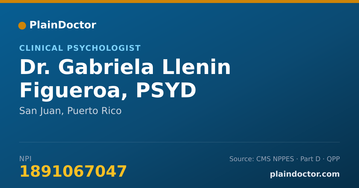 Shareable card for Gabriela Llenin Figueroa, PSYD - Clinical Psychologist, San Juan, PR