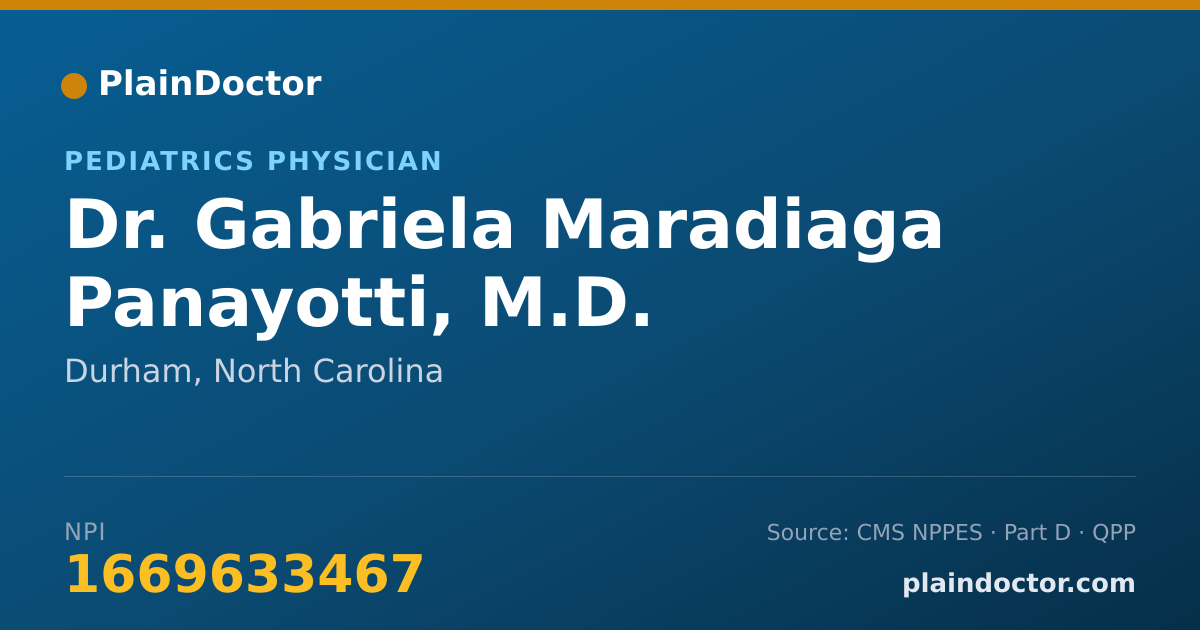Shareable card for Gabriela Maradiaga Panayotti, M.D. - Pediatrics Physician, Durham, NC