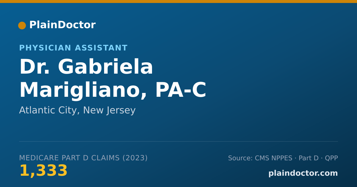 Shareable card for Gabriela Marigliano, PA-C - Physician Assistant, Atlantic City, NJ