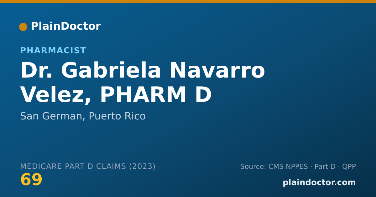 Shareable card for Gabriela Navarro Velez, PHARM D - Pharmacist, San German, PR