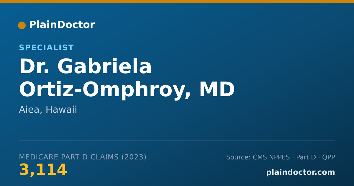 Shareable card for Gabriela Ortiz-Omphroy, MD - Specialist, Aiea, HI