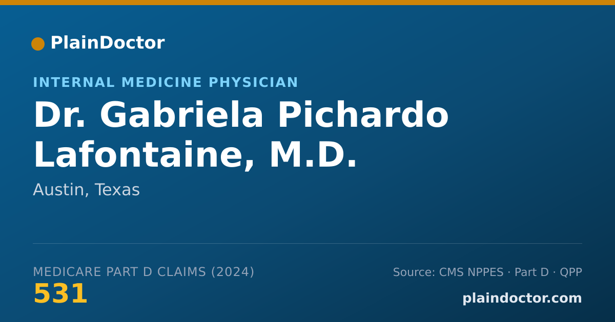 Shareable card for Gabriela Pichardo Lafontaine, M.D. - Internal Medicine Physician, Austin, TX